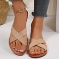 thumbnail image 5 of CHUMUD Slippers for Women Outdoor Crisscross Strap Flat Slide Sandals, Casual Open Toe Slip-On Slippers, Lightweight Summer Beach Sandals, 5 of 9