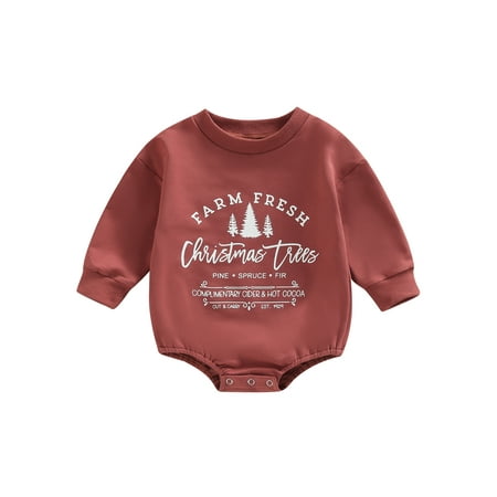 

Bagilaanoe Newborn Baby Girl Boy Christmas Rompers Letters Print Long Sleeve Bodysuits 3M 6M 12M 18M Infant Casual One Piece Short Jumpsuit