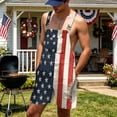 thumbnail image 4 of JAJAHO American Flag Overalls Mens Casual Rompers With Adjustable Straps Independence Day Celebration Bib Shorts 4Th Of July Outfit, 4 of 7