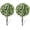 Green and White Flowers, variant on Set of 2 Artificial Cypress Christmas Topiary Shrubs, 20" UV-Resistant Faux Outdoor Plants with Ground Spikes — Realistic Cedar Bushes for Porch, Patio, Garden, Yard Décor