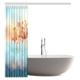 thumbnail image 2 of MYPOP Nautical Floral Red Flamingo Decor Shower Curtain, Tropical Flamingo Birds at Right Side in the Desert and Sunset Sky Bathroom Shower Curtain Set with Hooks, 66 By 72 Inches Long, 2 of 2