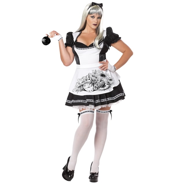 California Costumes womens Plus-size Dark Alice Dress Adult Sized Costume, Black/White, 1XL 16-18 US