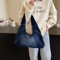 thumbnail image 4 of SPEKSEE Vintage Washed Denim Hobo Shoulder Bag for Women, Stitched Spliced Denim Dumpling Hobo Bag, Zip Top Casual Underarm Handbag, Large Capacity Daily Fashion Tote Purse, 4 of 8