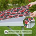 thumbnail image 6 of Green Red Footballs Pattern Square Fitted Tablecloth with Elastic Edge,Square Table Cover,Washable Elastic Table Cover for Home Kitchen Party Decor 34"x34", 6 of 6