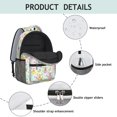 thumbnail image 4 of Princess and Flower Green Pattern Backpack for School, Cute School Bag with Adjustable Shoulder Straps and Padded Back, 15.3"x11"x6.7", 4 of 5
