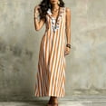 thumbnail image 3 of zbxnLI Striped Maxi Dress for Women Ruffle V Neck Sleeveless Tank Dresses Loose Casual Vacation Long Sundress, 3 of 6