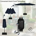 thumbnail image 2 of Gymax 15FT Outdoor Double-Sided Twin Patio Umbrella Sun Shade Crank Market Base Navy, 2 of 7