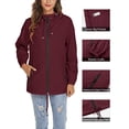 thumbnail image 7 of Avoogue Womens Waterproof Rain Jacket Lightweight Outdoor Active Windbreaker Breathable Hooded Rain Coat, 7 of 7