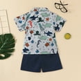 thumbnail image 4 of Toddler Boy Short Sleeve Cartoon Prints T Shirt Tops Shorts Child Kids Gentleman Outfits Clothing Sets,Size 2 Years-3 Years, 4 of 4