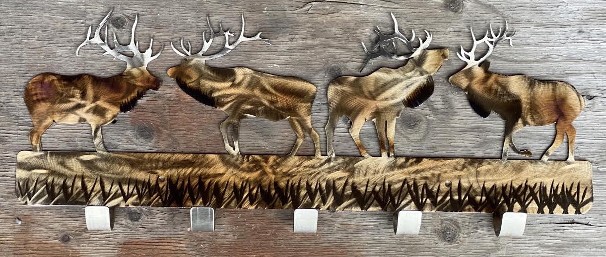 Wall Mounted Elk Home Decor, Metal Wall Art, Coat Rack, Towel Rack