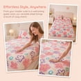 thumbnail image 4 of Unique Bargains Fitted Sheet Polyester Anti Wrinkle Soft Bedding 78.0"x79.9" Pink/Purple, 4 of 5