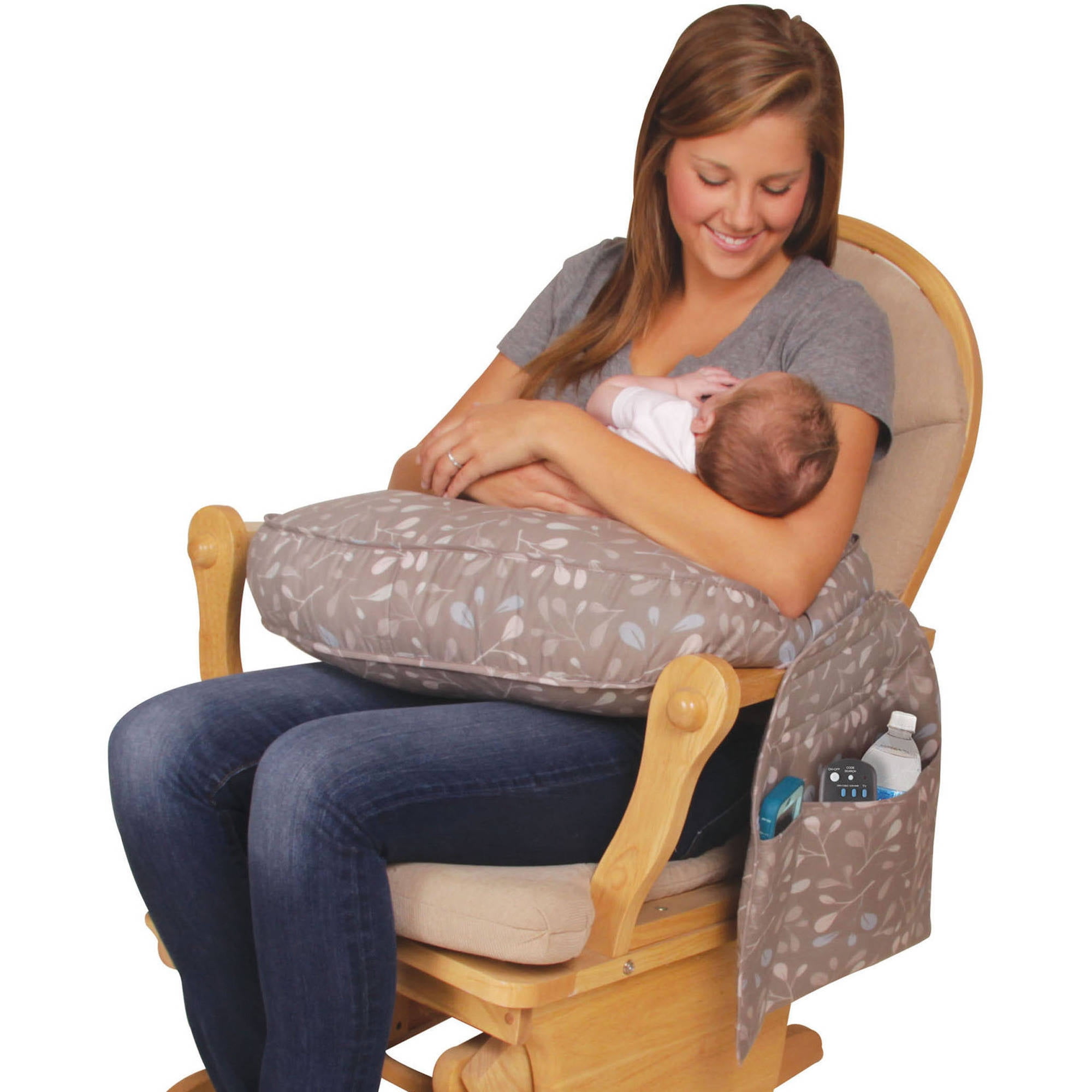 Denim Adjustable Nursing Pillow Leachco Natural Boost Nursing