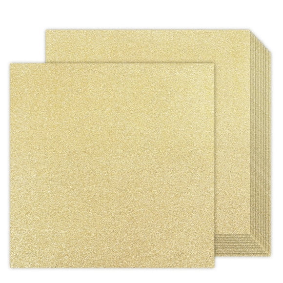 Carton Pailleté Doré 12x12 Recto Verso 24 Feuilles, Goefun Champagne Doré Papier Pailleté Sans Perte de Fibres 28