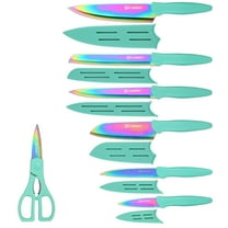 KATISUN Rainbow Titanium-Coated Stainless Steel 7-Piece Knife Set