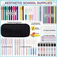 thumbnail image 6 of 78PCS Cute Pencil Case with Supplies, Pastel Highlighters Gel Pens Mechanical Pencils Set, Stationary Set with Pencil Pouch, Black, 6 of 6
