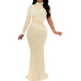thumbnail image 1 of XINQIHANG Robe Moulante Sexy Élégante pour Femmes avec Strass, Robe de Soirée Longue, 1 of 3