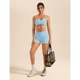 thumbnail image 6 of PISONIC Workout Sets for Women 2 Piece Twist Back Layered Sports Bra Mini Shorts Yoga Pilates Outfits Active Wear, 6 of 6