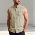 thumbnail image 2 of XAOFW Casual Solid Color Sleeveless Shirts For Man Everyday Wear Breathable Shirt Lightweight Summer Shirts Stylish Top XXL, 2 of 5