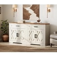 thumbnail image 7 of WAMPAT 2-in-1 TV Stand for up to 75" TVs,Farmhouse Entertainment Center with Storage Barn Door Cabinet,TV Console Table with Media Cabinet and Drawers for Living Room,Bedroom,Cream White, 7 of 7
