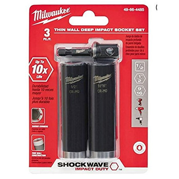 Milwaukee 49-66-4485 Socket Dp Imp Set, 1/2"