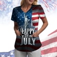 thumbnail image 2 of GEWSEY 4th Of July Scrub Tops Women Short Sleeve V Neck Fourth With Pockets Patriotic For Nurses Holiday Scrubs (Blue, XXL), 2 of 6