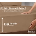 thumbnail image 2 of Royale Linens 100% Organic Cotton Fitted Sheet - Percale Weave - Super Soft Deep Pocket Bottom Sheets - Elastic Sheet Full Size - Full Fitted Sheets Only - (54"x75"+15", Chocolate), 2 of 9
