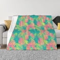 thumbnail image 1 of Fotbe Colorful Palm Leaves Manta de Franela con Estampado, Manta Ultrasuave para Cama, Sofá, Auto, Hipoalergénica y Antibolitas-50"x40", 1 of 6