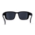 thumbnail image 4 of Kush Vented Side Visor Horn Rim Rectangle Plastic Sunglasses Shiny Black Silver Logo, 4 of 4