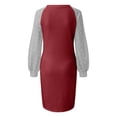 thumbnail image 5 of TopLLC Longues Robe à Manches à Col Rond Mode Femmes Chandail à Manches Longues Patchwork Décontracté Robe Chandail à Col 0 Robe Femmes, 5 of 5