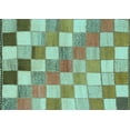 thumbnail image 1 of Ahgly Company Indoor Rectangle Checkered Light Blue Modern Area Rugs, 6' x 9', 1 of 4