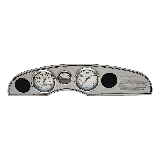 Pontoon Boat Outboard Gauge Dash Panel Silver 22 x 5 Inch Plastic