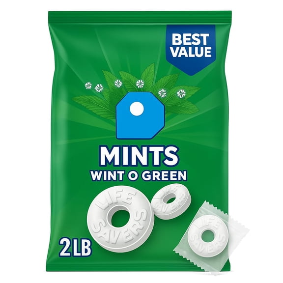 Mints, Bulk Hard Candy Wint-O-Green Breath Mints, 44.93 oz Party Size 431716
