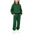 thumbnail image 5 of YunPes Boys and Toddlers' Athletic Sweatsuit Kids Fleece Half Zip Hoodies and Pockets Jogger Pants Fall Winter Clothing Tracksuit, 5 of 9