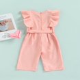 thumbnail image 2 of Baby Girls Overall Sleeveless Jumpsuit Ruffle Romper with Belt, 2 of 6