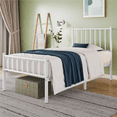 thumbnail image 3 of Renwick Metal Platform Twin Bed with Spindle Headboard and Footboard, White, Adult, 3 of 8