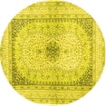 thumbnail image 1 of Ahgly Company Machine Washable Indoor Round Persian Yellow Traditional Area Rugs, 3' Round, 1 of 4