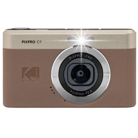 Kodak PIXPRO C1 Compact Digital Camera (BROWN) with 4X Zoom, 13MP, 2.8” LCD, LED Flash, Full HD 1080p Video Recording, Plus a Free 16GB Kodak Memory Card