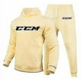 thumbnail image 1 of Ccm Men's And Women's Printed Warm Two-piece Loose Hoodie + Pants Jogging Set, 1 of 5