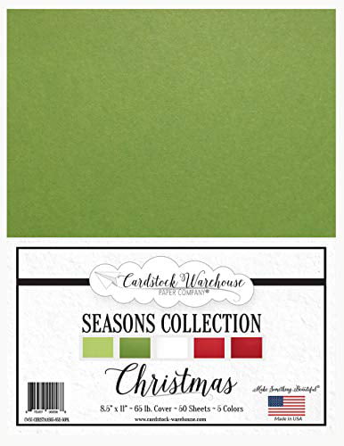 Christmas Seasons Collection 8.5 x 11 inch 65 lb Cover Cardstock Multi-Pack Assortment 50 Sheets from Cardstock Warehouse 