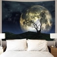 thumbnail image 2 of Tapiz para colgar en la pared con silueta de árbol de luna llena, cielo nocturno, 2 of 3
