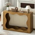 thumbnail image 5 of 47.2'' Console Table, 2-Tier Entryway Table with Wavy Design, Farmhouse Display Stand with Storage, for Entryway, Foyer, Living Room, Hallway, Warm Brown HN321XG01, 5 of 12