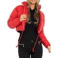 thumbnail image 2 of Veste Courte pour Femmes Manches Longues Manteaux d'Hiver Chauds Légers Rembourrés Courts, 2 of 5