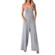 thumbnail image 2 of Overol De Una Pieza De Verano Pelele de algodón con bolsillos, ajuste holgado, cuello redondo para mujer, atuendo diario (gris S) Cgtredaw Para estrenar, 2 of 6