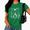 Green, variant on Navy Blue Women's Dark Mystic Lady Witchy Black Cat Forest Herbal Celestial Magic Sketch Graphic Short Sleeve T-Shirt Tops