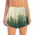 thumbnail image 2 of Daiia Fog Forest Pattern Women's 2 in 1 Running Shorts - Lightweight Athletic Workout Gym Yoga Shorts Liner with Phone Pockets-X-Large, 2 of 7