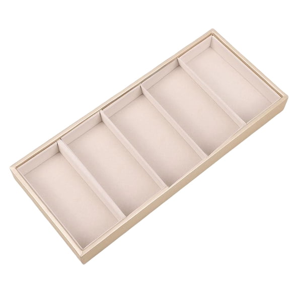 Organizador de gafas de sol de 5 compartimentos de cuero sintético. Beige
