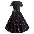 thumbnail image 3 of Robe d'Été pour Femmes 2024 Mode Grande Taille Décontractée Imprimé Floral Manches Courtes Col Rond Longueur Genou 50 % de Réduction Liquidation!, 3 of 3