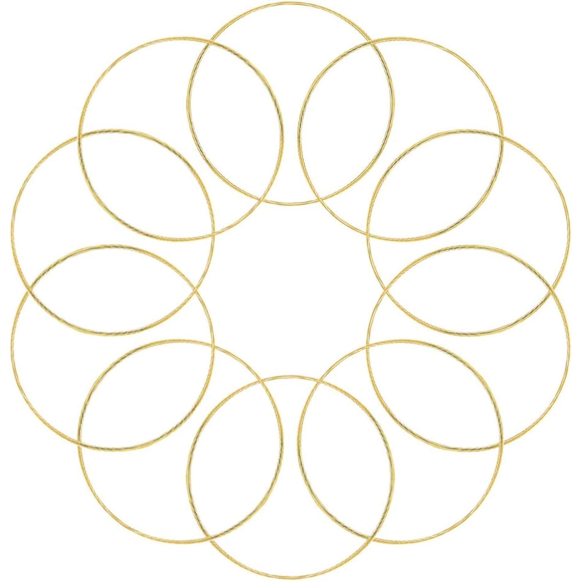 10pcs 6 Inch Gold Metal Rings for Crafts Dream Catcher Ring, Metal Hoops for Dream Catcher and Crafts Centerpiece Table Decorations