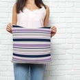 thumbnail image 2 of Purple Grey Striped Pillow Covers 24x24 Inch Decorative Throw Pillow Cover, Farmhouse Stripes Modern Abstract Art Sofa Pillowcases Accent Cushion Case Home Decor Bedroom Living Room, 2 of 6