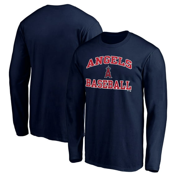 Men's Navy Los Angeles Angels Team Heart & Soul Long Sleeve T-Shirt